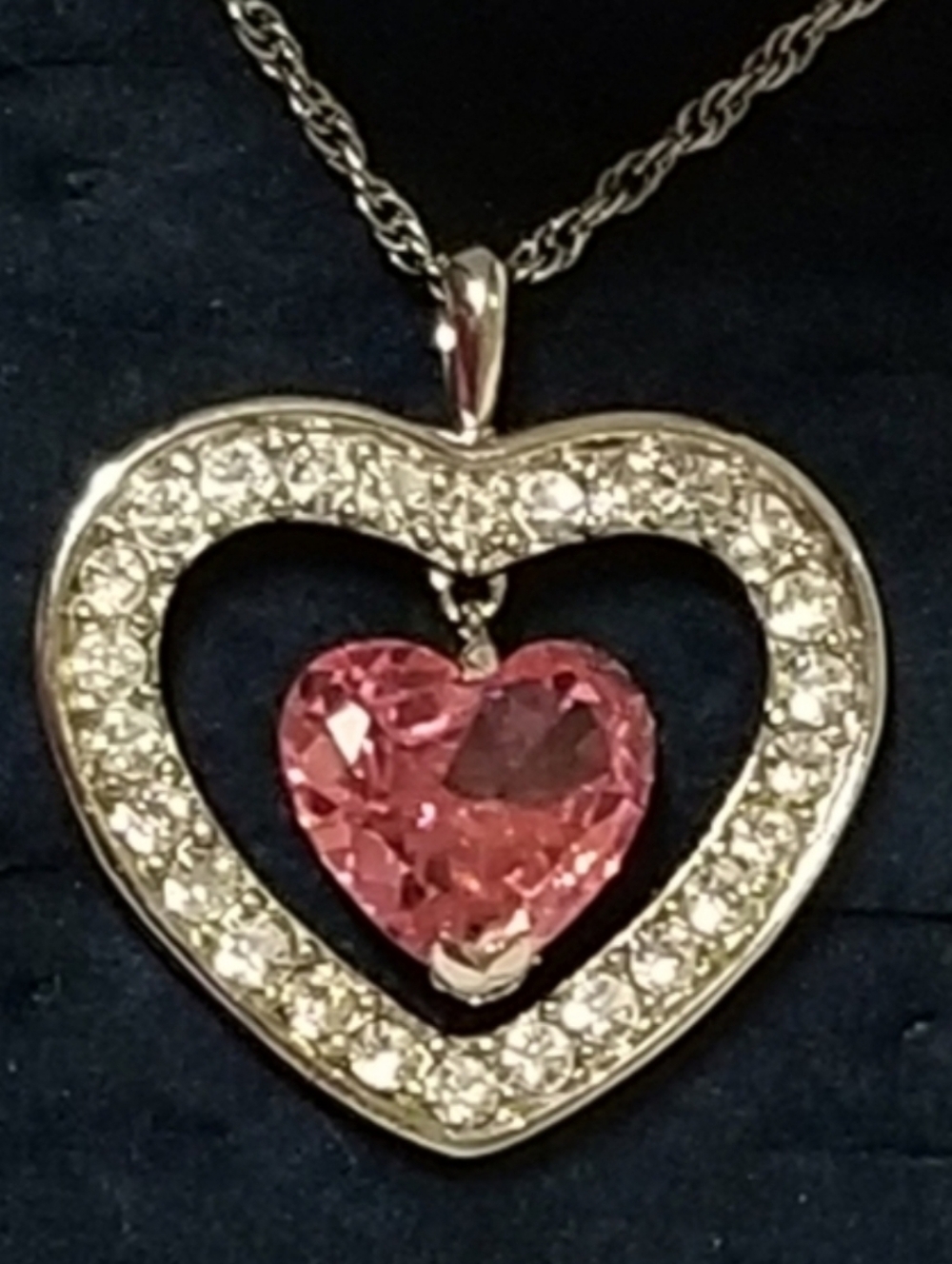 Bradford Exchange Vintage Necklace "My Daughter My Love" LE Crystal Heart NWT